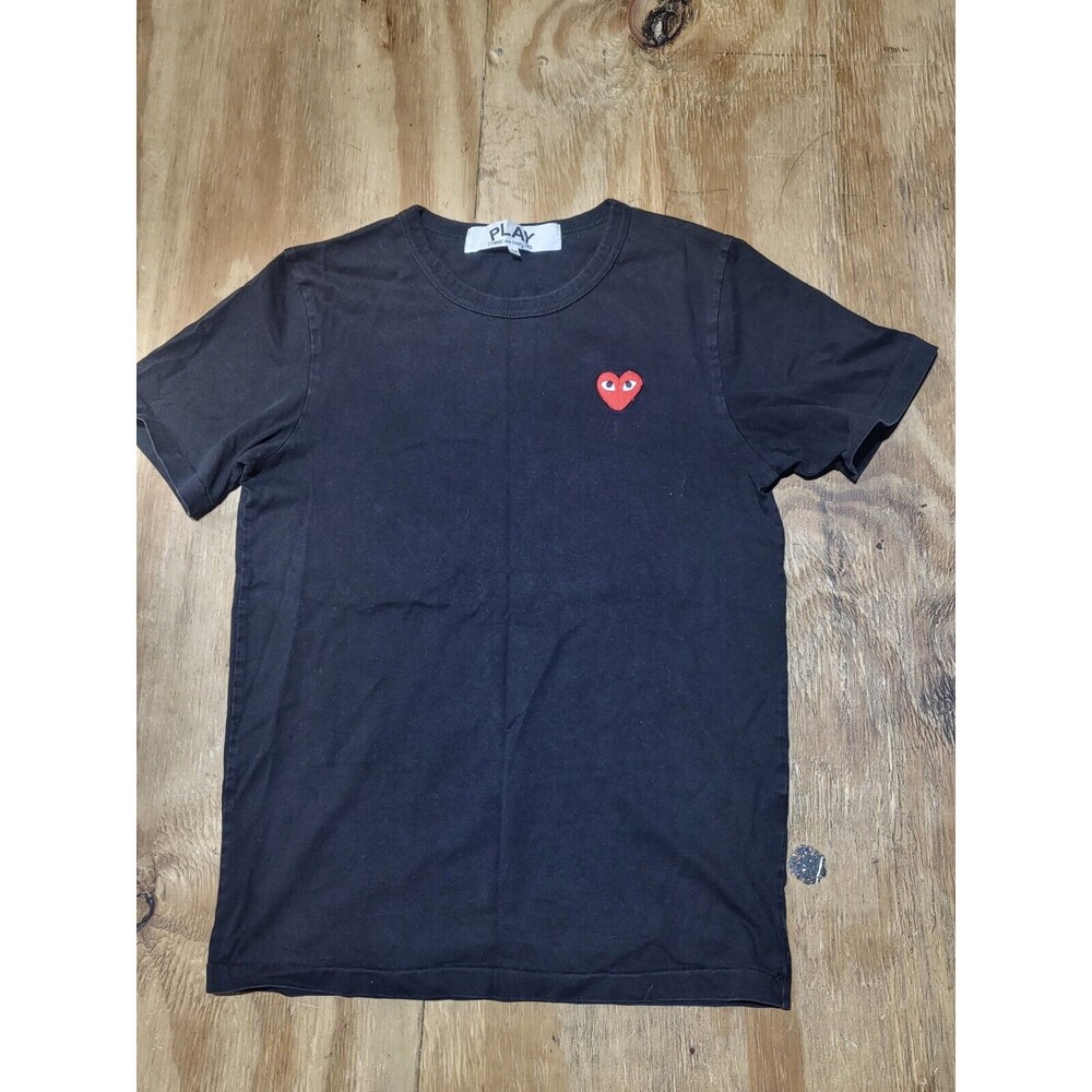 Comme Des Garons Play Black Red Heart Crewneck Tshirt Adult M @H6